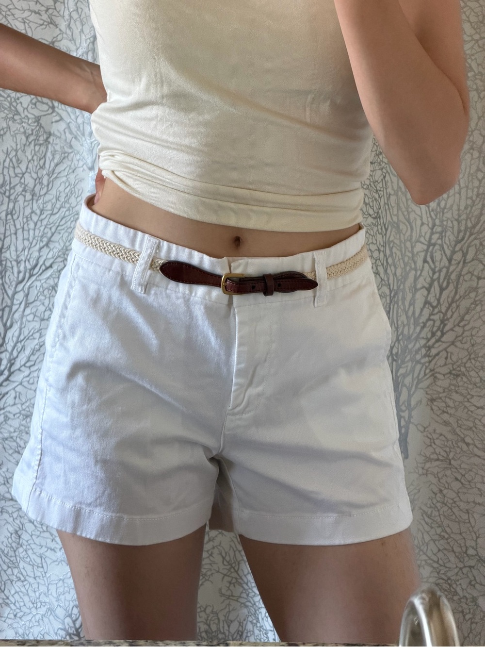 Women's White Casual Cotton Shorts